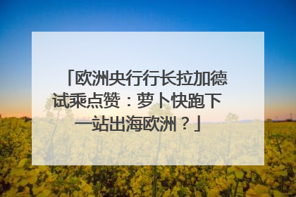 欧洲央行行长拉加德试乘点赞：萝卜快跑下一站出海欧洲？