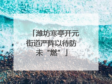 潍坊寒亭开元街道严阵以待防未“燃”