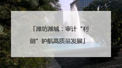 潍坊潍城：审计“利剑”护航高质量发展