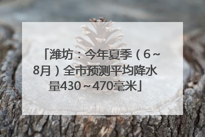 潍坊：今年夏季（6～8月）全市预测平均降水量430～470毫米
