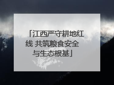 江西严守耕地红线 共筑粮食安全与生态根基