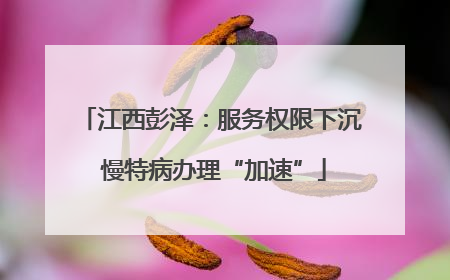 江西彭泽：服务权限下沉 慢特病办理“加速”