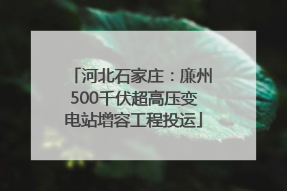河北石家庄：廉州500千伏超高压变电站增容工程投运