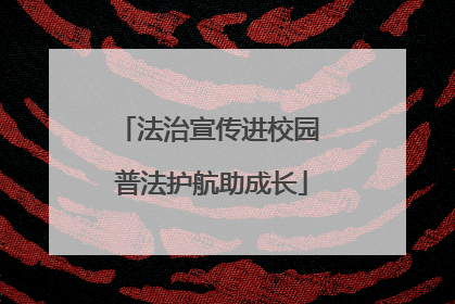 法治宣传进校园 普法护航助成长