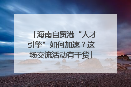 海南自贸港“人才引擎”如何加速？这场交流活动有干货