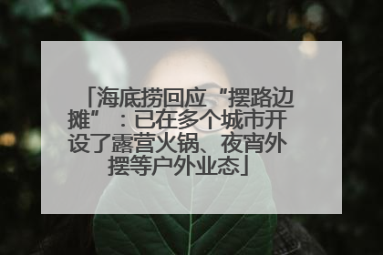 海底捞回应“摆路边摊”：已在多个城市开设了露营火锅、夜宵外摆等户外业态