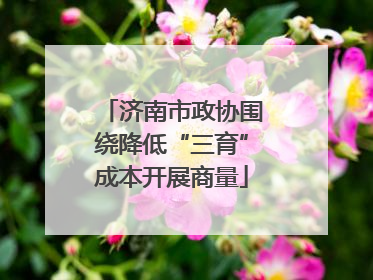 济南市政协围绕降低“三育”成本开展商量