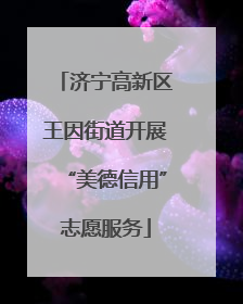 济宁高新区王因街道开展“美德信用”志愿服务