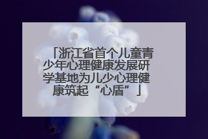 浙江省首个儿童青少年心理健康发展研学基地为儿少心理健康筑起“心盾”