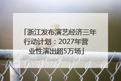 浙江发布演艺经济三年行动计划：2027年营业性演出超5万场