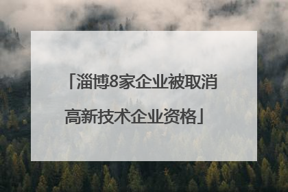 淄博8家企业被取消高新技术企业资格