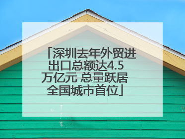 深圳去年外贸进出口总额达4.5万亿元 总量跃居全国城市首位