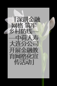 深耕金融网格 筑牢乡村防线——中荷人寿大连分公司开展金融教育网格化宣传活动