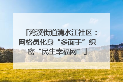 湾溪街道清水江社区：网格员化身“多面手”织密“民生幸福网”