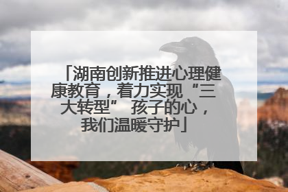 湖南创新推进心理健康教育，着力实现“三大转型” 孩子的心，我们温暖守护