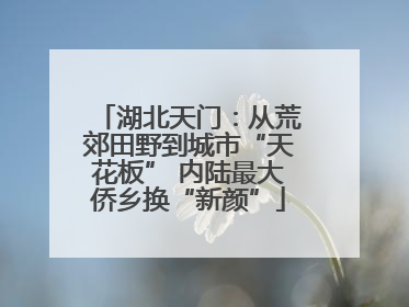 湖北天门：从荒郊田野到城市“天花板” 内陆最大侨乡换“新颜”