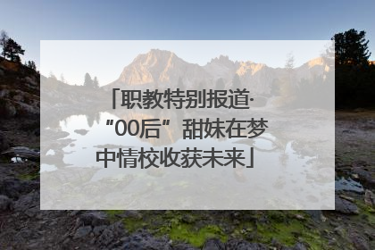 职教特别报道· “00后”甜妹在梦中情校收获未来