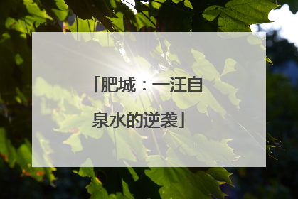 肥城：一汪自泉水的逆袭