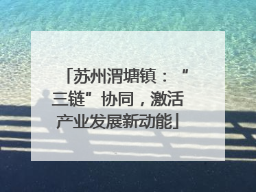 苏州渭塘镇：“三链”协同，激活产业发展新动能