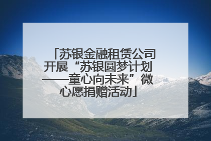 苏银金融租赁公司开展“苏银圆梦计划——童心向未来”微心愿捐赠活动