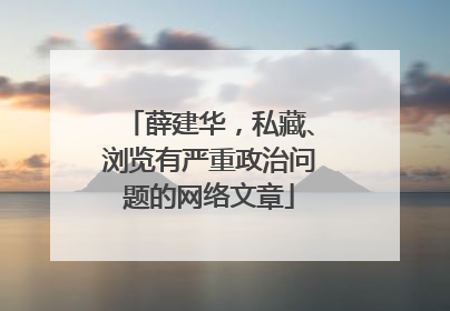 薛建华，私藏、浏览有严重政治问题的网络文章