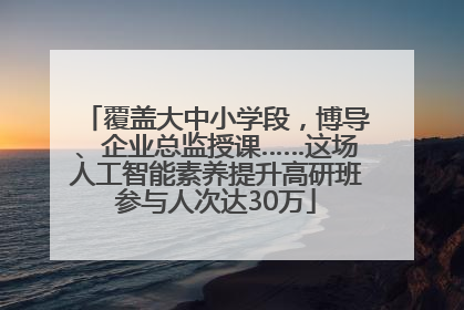 覆盖大中小学段，博导、企业总监授课……这场人工智能素养提升高研班参与人次达30万