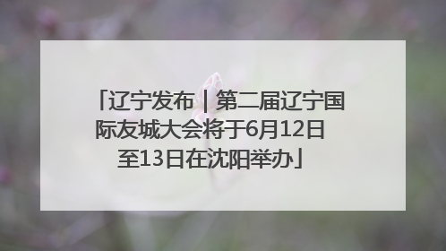 辽宁发布｜第二届辽宁国际友城大会将于6月12日至13日在沈阳举办