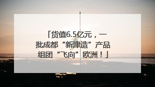货值6.5亿元，一批成都“新津造”产品组团“飞向”欧洲！