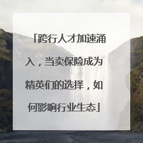 跨行人才加速涌入，当卖保险成为精英们的选择，如何影响行业生态