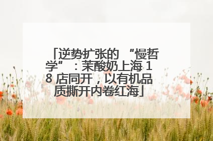 逆势扩张的 “慢哲学”：茉酸奶上海 18 店同开，以有机品质撕开内卷红海