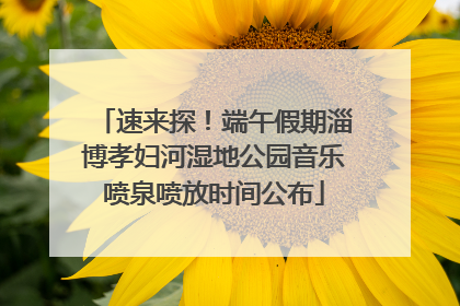 速来探！端午假期淄博孝妇河湿地公园音乐喷泉喷放时间公布