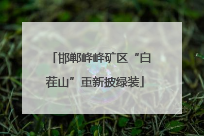 邯郸峰峰矿区“白茬山”重新披绿装
