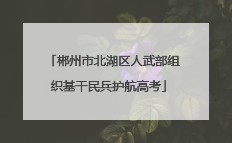 郴州市北湖区人武部组织基干民兵护航高考