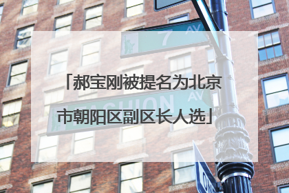 郝宝刚被提名为北京市朝阳区副区长人选