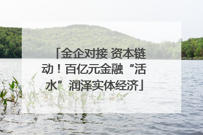 金企对接 资本链动！百亿元金融“活水”润泽实体经济