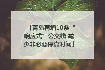 青岛再增10条“响应式”公交线 减少非必要停靠时间