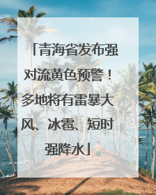 青海省发布强对流黄色预警！多地将有雷暴大风、冰雹、短时强降水