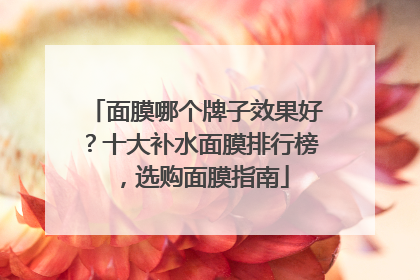 面膜哪个牌子效果好？十大补水面膜排行榜，选购面膜指南