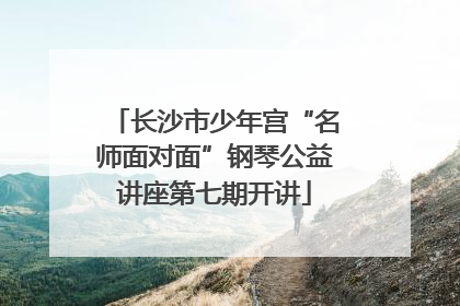 长沙市少年宫“名师面对面”钢琴公益讲座第七期开讲