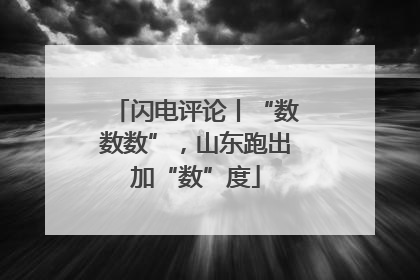 闪电评论丨“数数数”，山东跑出加“数”度
