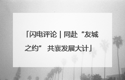 闪电评论｜同赴“友城之约” 共襄发展大计