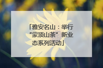 雅安名山：举行“蒙顶山茶”新业态系列活动