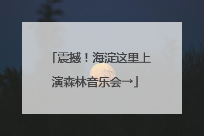 震撼！海淀这里上演森林音乐会→