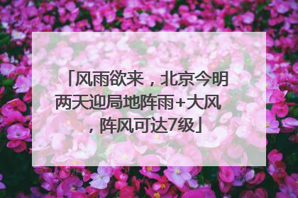 风雨欲来，北京今明两天迎局地阵雨+大风，阵风可达7级