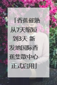 香蕉催熟从7天缩短到3天 新发地国际香蕉集散中心正式启用