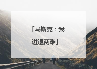 马斯克：我进退两难