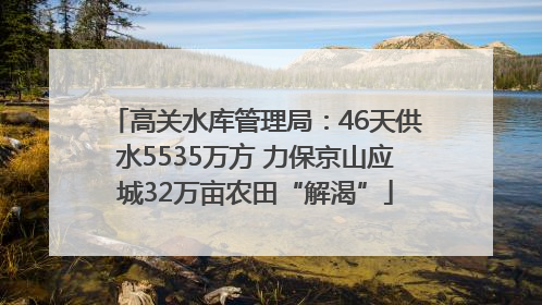 高关水库管理局：46天供水5535万方 力保京山应城32万亩农田“解渴”