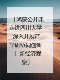 鸿蒙公开课走进四川大学 深入开展产学研协同创新丨 新经济观察