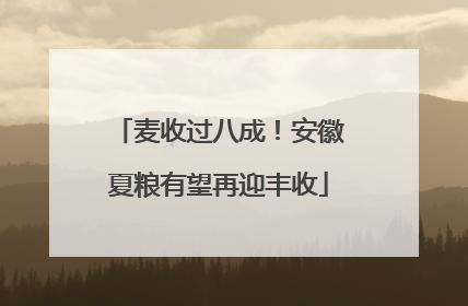 麦收过八成！安徽夏粮有望再迎丰收