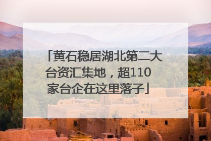 黄石稳居湖北第二大台资汇集地，超110家台企在这里落子